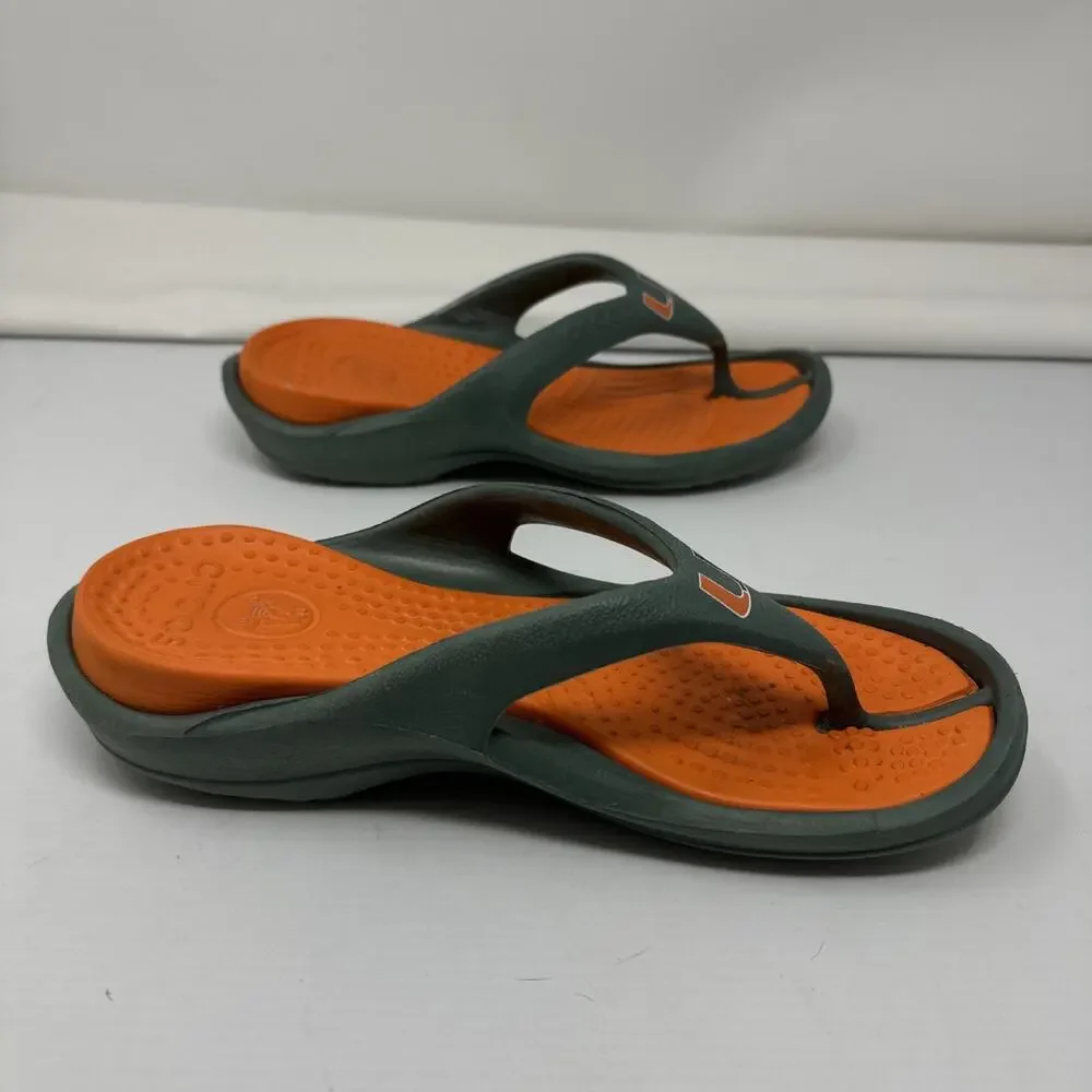 Crocs Sandal Univ of Miami Hurricanes Green Orange U Logo Women’s 6 Men’s 4